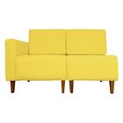 Poltrona Decorativa Alice S/Braça Esquerda Veludo Amarelo - Montanris Decor - MD MONTANARIS DECOR