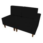 Poltrona Decorativa Alicia Lado Esquerdo Suede Preto Pés Madeira Ms Decor - Mansão Decor