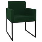 Poltrona Decorativa Bellinha Base de Ferro Preto Suede Verde - Amarena Móveis