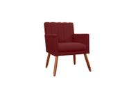 Poltrona Decorativa Cecília Suede Marsala Pés Madeira Ms Decor - Mansão Decor