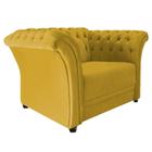 Poltrona Decorativa Chesterfield Sofia Suede Amarelo Capitonê - Amarena Móveis - Am Decor