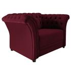 Poltrona Decorativa Chesterfield Sofia Suede Bordô - Amarena Móveis