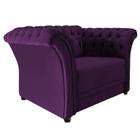 Poltrona Decorativa Chesterfield Sofia Suede Roxo - ADJ Decor