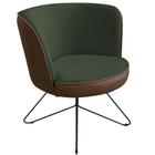 Poltrona Decorativa Chiara Base Orby Corano Marrom/Poliéster Verde - Nexta Casa