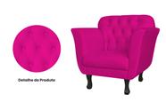 Poltrona Decorativa Dália Couro Rosa Pink Pés Madeira Ms Decor - Não Informado