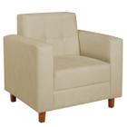 Poltrona Decorativa Denver Suede Bege - ADJ Decor