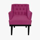 Poltrona Decorativa Em Capitonê Para Sala Comercial Aurora Suede Rosa Pink DL Decor