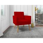 Poltrona Decorativa Escritório Sala Recepção Larah Suede Vermelho