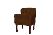 Poltrona Decorativa Ester Suede Marrom Pés Madeira Ms Decor - Mansão Decor