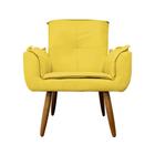 Poltrona Decorativa Estofada Para Salão de Beleza Emília Plus Suede Amarelo - LM DECOR