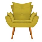 Poltrona Decorativa Fenzzi Pés Palito Mel Sala de Espera material sintético Amarelo - KDAcanto Móveis