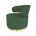 Poltrona Decorativa Florença Base Epóxi Fosco Veludo MQ Decor - Verde musgo veludo