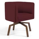 Poltrona Decorativa Giratória Base Ka Betina D02 Veludo Marsala C-278 - Lyam Decor