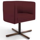 Poltrona Decorativa Giratória Base X Betina D02 Veludo Marsala C-278 - Lyam Decor