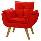 Poltrona Decorativa Gran Opala Suede Vermelho para Sala de Estar Luxo Escritório Quarto - A Z Decor