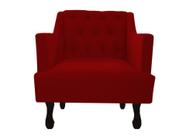 Poltrona Decorativa Julia Suede Vermelho Pés Madeira Mz Decor