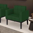 Poltrona Decorativa Karen Pés Fixo em Madeira Preto Veludo Verde Esmeralda G19 - Gran Belo