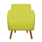 Poltrona Decorativa Laura Pés Palito Suede Amarelo - D'Classe Decor