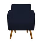 Poltrona Decorativa Laura Pés Palito Suede Azul Marinho - D'Classe Decor