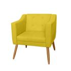 Poltrona Decorativa Lavinia Pés Palito Suede Amarelo - DS Estofados