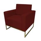 Poltrona Decorativa Leticia Slim Suede Marsala Base Metálica Mz Decor