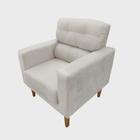 Poltrona Decorativa Luna Quarto Recepção Sued Bege - Kimi Design