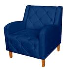 Poltrona Decorativa Munique Pés Trapézio Suede Azul Marinho - DS Estofados - Estopar