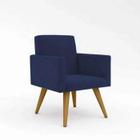 Poltrona Decorativa Nina Cadeira Recepção Azul Marinho