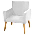 Poltrona Decorativa Nina para Escritório Suede Branco - 2M Decor