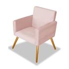 Poltrona Decorativa Nina Platinum Decor Rosa