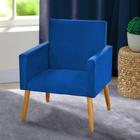 Poltrona Decorativa Nina suede azul royal para leitura - JBL ESTOFADOS