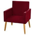 Poltrona Decorativa Nina suede bordo para recepção - JBL ESTOFADOS