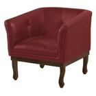 Poltrona Decorativa Noah Couro Vermelho - Gran Belo