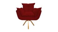 Poltrona Decorativa Opala Base Giratória Suede Vermelho Ms Decor - Mansão Decor