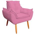 Poltrona Decorativa Opala Sala de Estar Tecido Suede Rosa GLI Imports