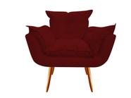 Poltrona Decorativa Opala Suede Marsala Pés Madeira Ms Decor - Mansão Decor