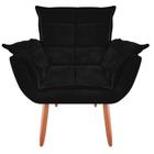 Poltrona Decorativa Opala Suede Preto Luxo para sala - JBF