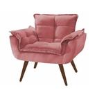 Poltrona Decorativa P/ Sala De Estar Opala Suede rose