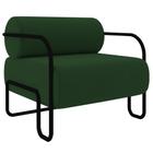 Poltrona Decorativa para Sala Industrial Kira K04 Veludo Verde Musgo - Mpozenato