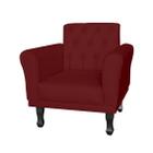 Poltrona Decorativa Pés Luis VX Para Recepção Classic Suede Vermelho Bordo - LM DECOR