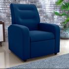 Poltrona Decorativa Reclinável Pireu Veludo Light Azul - CasaH