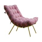 Poltrona Decorativa Sala de Estar Abel Base de Madeira Dourada Suede Rosa G41 - Gran Belo