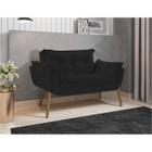 Poltrona Decorativa Sofá Namoradeira 2 Lugares Opalla Preto