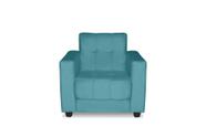 Poltrona Decorativa Sofá Sala Recepção Verona Suede Azul Turquesa - INCASA DECOR - Doce Lar Decorações