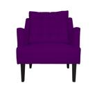 Poltrona Decorativa Stefanie Suede Roxo Pés Madeira Mz Decor - Mazzero Decor