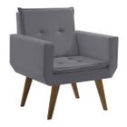 Poltrona Decorativa Taurus 1 Lugar Base Palito Tecido Suede - D Salla