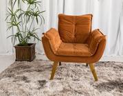 Poltrona Decorativa Veludo Premium Terracota