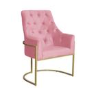 Poltrona Decorativa Vick Base em Metal Suede - MALTA DECOR