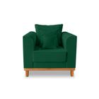 Poltrona Decorativa Viena Para Escritorio Suede Verde - Madeira Prima Deccor