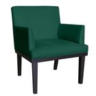 Poltrona Decorativa Vitória Sala e Recepção Com Base de Madeira Suede Verde - DS Estofados